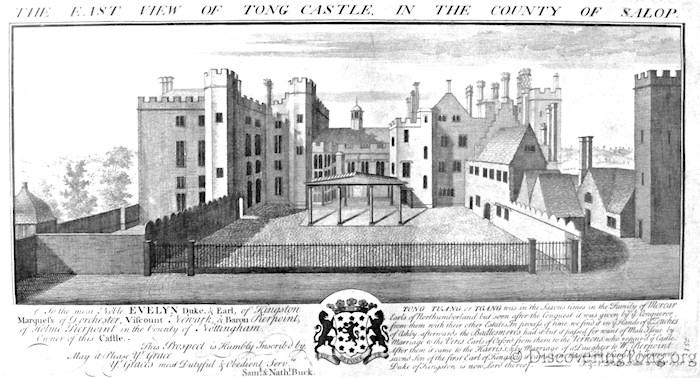 Nathaniel Buck engraving of Tong Castle in about 1731.